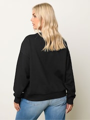 Preto - Yours Curve Embroidered Sweatshirt - Imagem 2 de 6