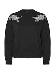 Preto - Yours Curve Embroidered Sweatshirt - Imagem 6 de 6