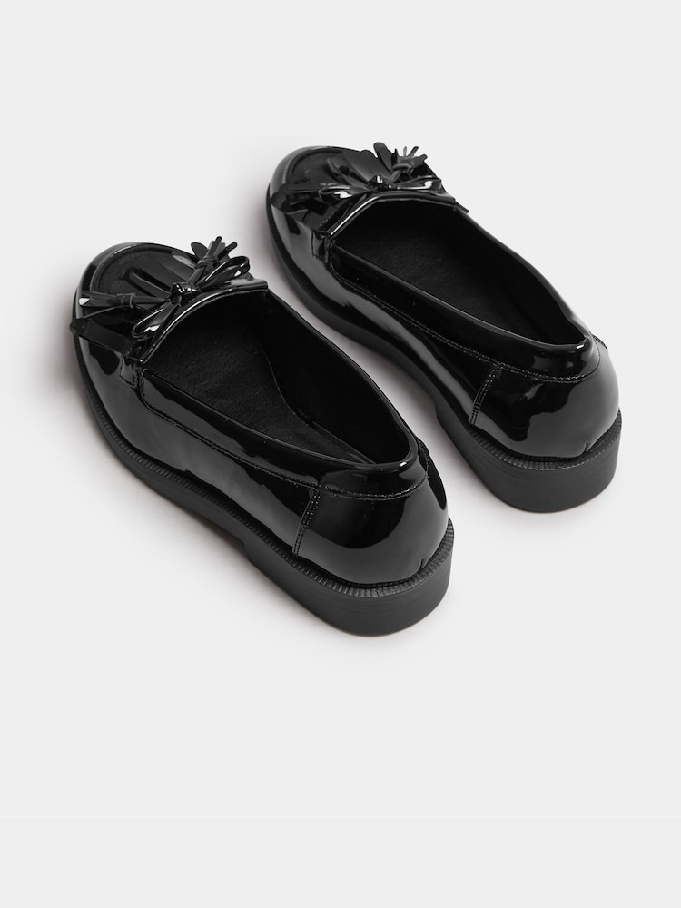 Yours Curve Black Wide Fit Extra Wide Fit Tassel Patent Loafers - Image 4 of 4 Yours Curve Black Wide Fit Extra Wide Fit Tassel Patent Loafers - Image 4 of 4