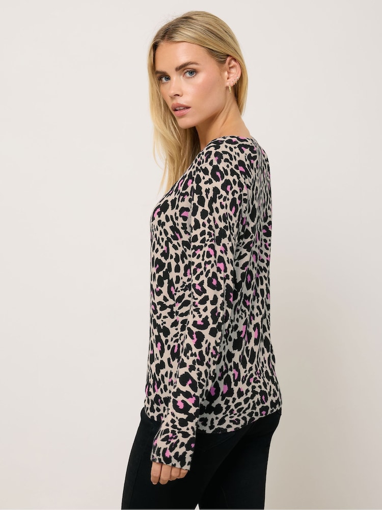 M&Co Natural Petite Leopard Print Jumper - Image 2 of 5