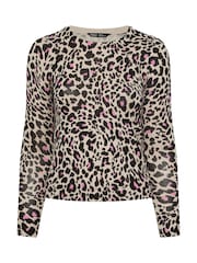 M&Co Natural Petite Leopard Print Jumper - Image 5 of 5