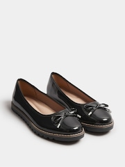 Yours Curve Black Wide Fit Ballet Patent Shoes - Image 3 of 5