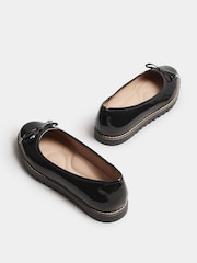 Yours Curve Black Wide Fit Ballet Patent Shoes - Image 4 of 5