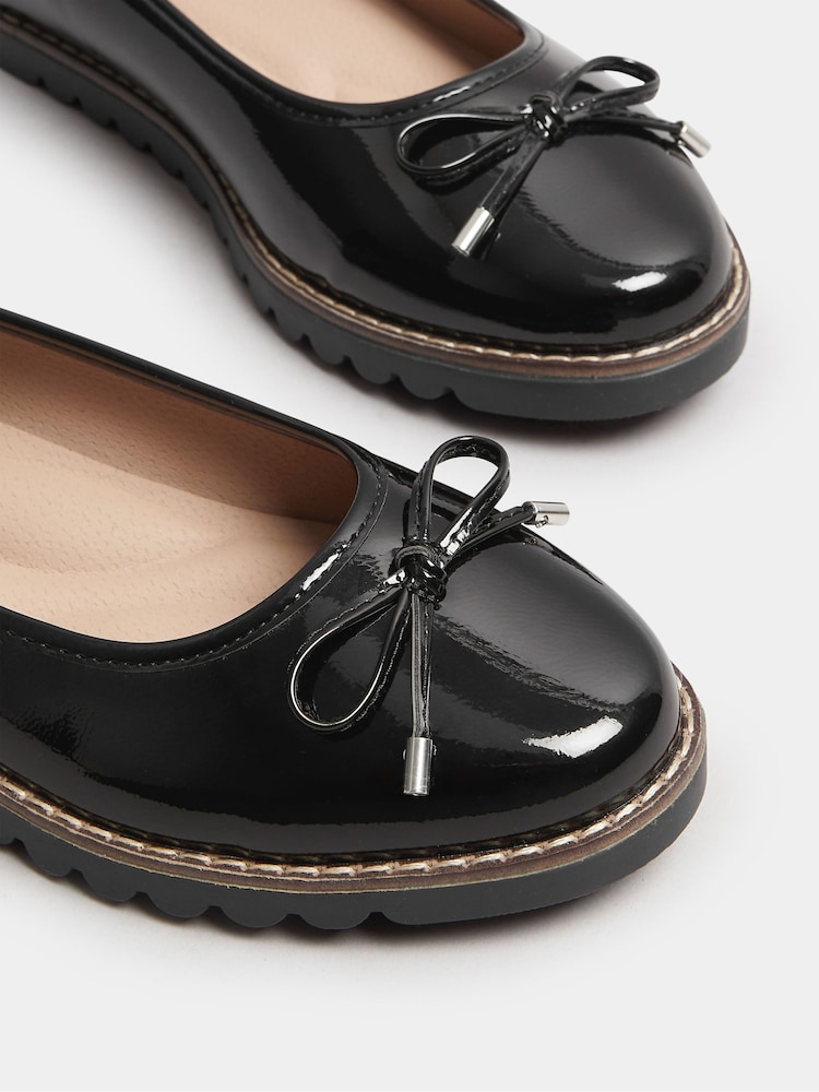 Yours Curve Black Wide Fit Ballet Patent Shoes - Image 5 of 5
