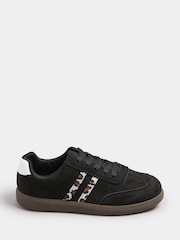 Yours Curve Black Extra Wide Fit Retro Animal Print Stripe Trainers - Image 2 of 5