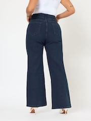 Yours Curve Navy Blue Wide Fit Wide Leg Jeggings - Image 8 of 10