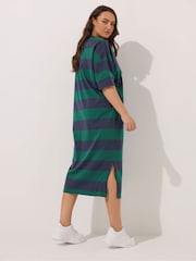 Yours Curve Blue Heavyweight Throw On Dress - Image 2 of 5