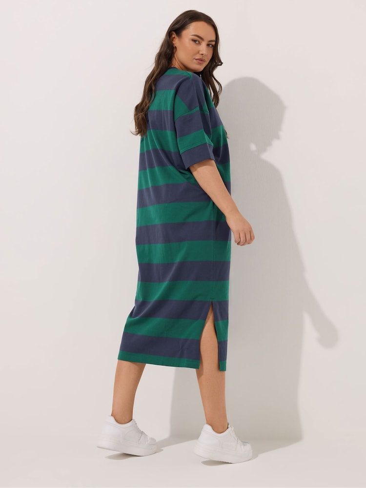 Yours Curve Blue Heavyweight Throw On Dress - Image 2 of 5