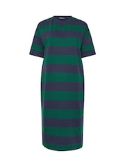 Yours Curve Blue Heavyweight Throw On Dress - Image 5 of 5