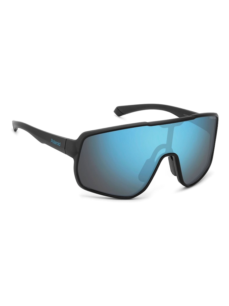 Polaroid Mask Style Black Sunglasses - Image 1 of 7 Polaroid Mask Style Black Sunglasses - Image 1 of 7