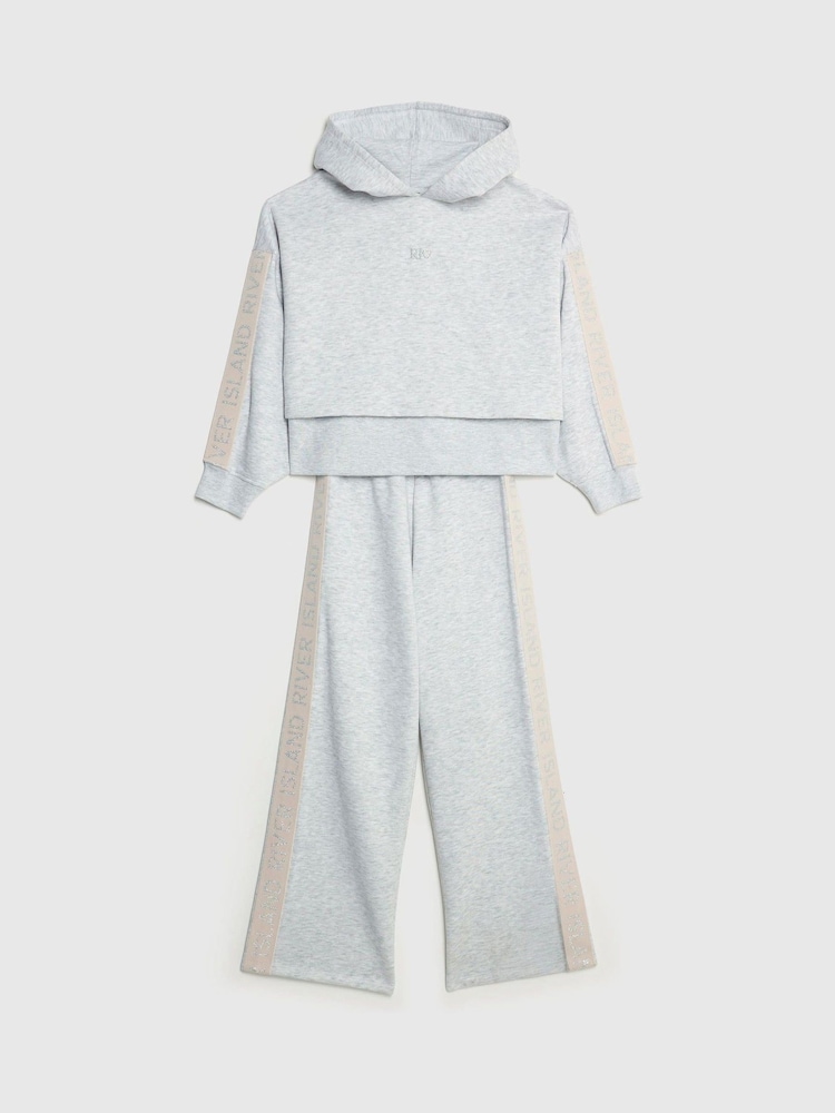 River Island Grey Girls Hooded Sweater Set - Image 1 of 5