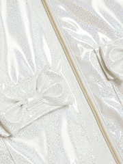 River Island White Girls Glitter Rain Mac - Image 3 of 4