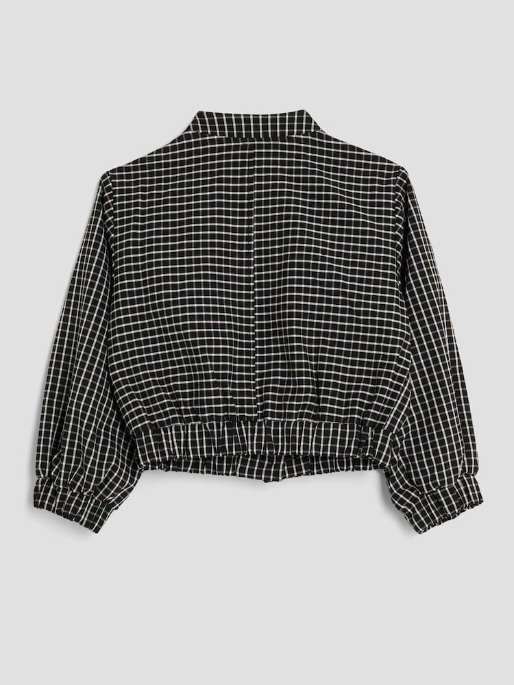 River Island Black Check Bomber Jacket - Image 2 of 4