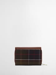 Barbour® Tan Brown Tartan Rosa Leather French Purse - Image 3 of 10