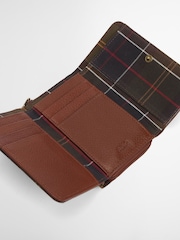 Barbour® Tan Brown Tartan Rosa Leather French Purse - Image 4 of 10