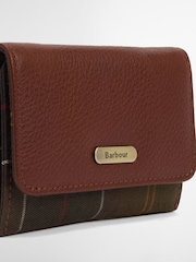 Barbour® Tan Brown Tartan Rosa Leather French Purse - Image 6 of 10