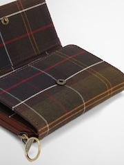 Barbour® Tan Brown Tartan Rosa Leather French Purse - Image 8 of 10