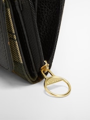 Barbour® Black Tartan Rosa Leather French Purse - Image 6 of 7