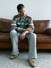 Grijs - High Rise stretchy Jeans met wijde pijpen - Afbeelding 1 van 8