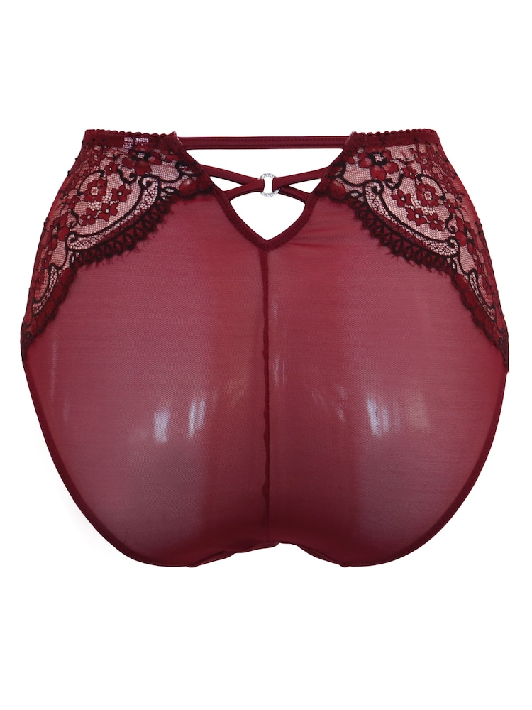 Pour Moi Red High Waist Hollywood Briefs - Image 4 of 4 Pour Moi Red High Waist Hollywood Briefs - Image 4 of 4