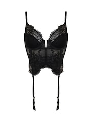 Pour Moi Black Nova Eyelash Lace Cropped Basque - Image 3 of 4
