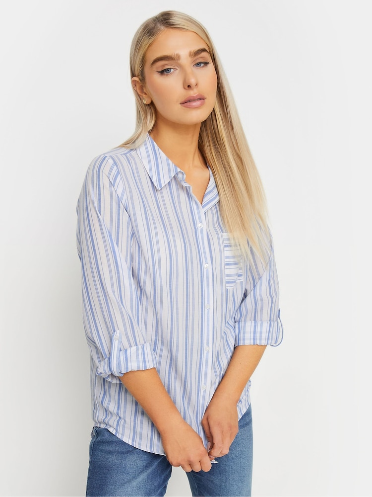 M&Co White 100% Cotton Striped Shirt - Image 1 of 4