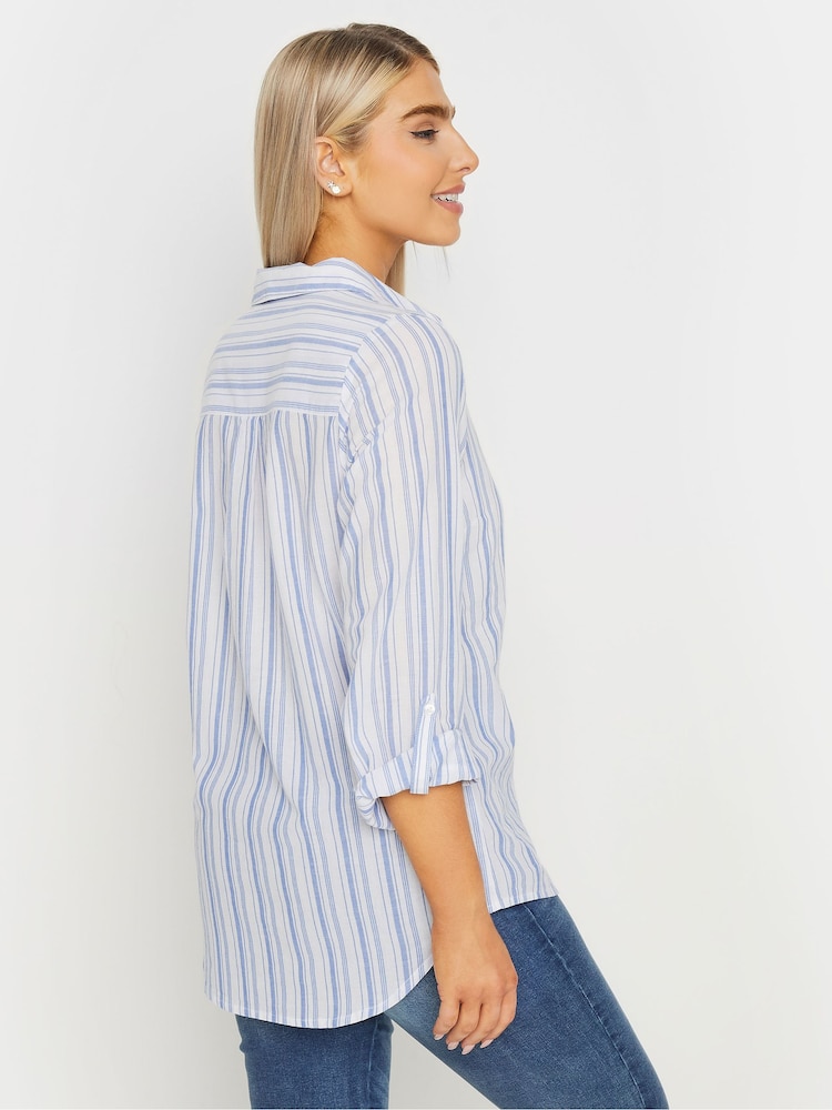 M&Co White 100% Cotton Striped Shirt - Image 3 of 4