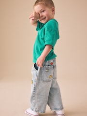 Bleach Denim Boat Pull on Wide Jeans (3mths-7yrs) - Image 3 of 6