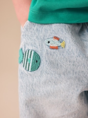 Bleach Denim Boat Pull on Wide Jeans (3mths-7yrs) - Image 5 of 6