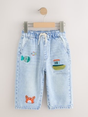 Bleach Denim Boat Wide Fit Barrel Jeans (3mths-7yrs) - Image 7 of 11