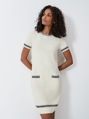 Crew Clothing White Adrianna Knitted Shift Dress - Image 3 of 5