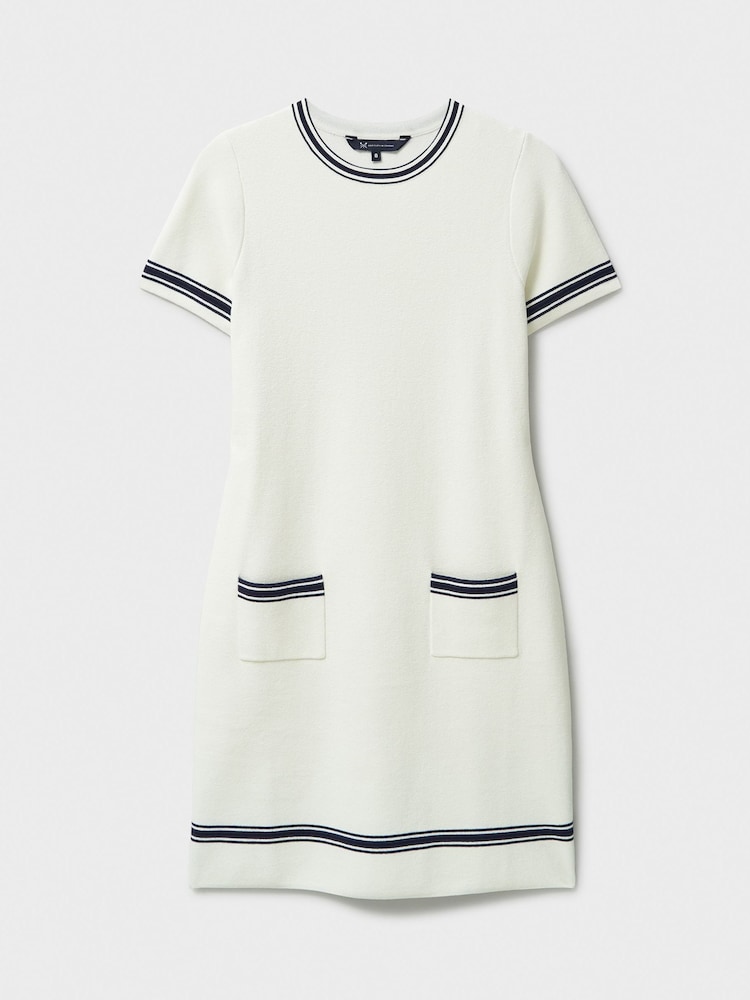 Crew Clothing White Adrianna Knitted Shift Dress - Image 5 of 5