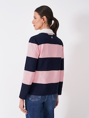 Crew Clothing Pink Long Sleeve Stripe Rugby Shirt - Image 2 of 5