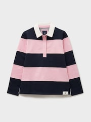 Crew Clothing Pink Long Sleeve Stripe Rugby Shirt - Image 5 of 5