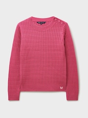 Crew Clothing Pink Tillie Textured Stitch Jumper - Image 4 of 4