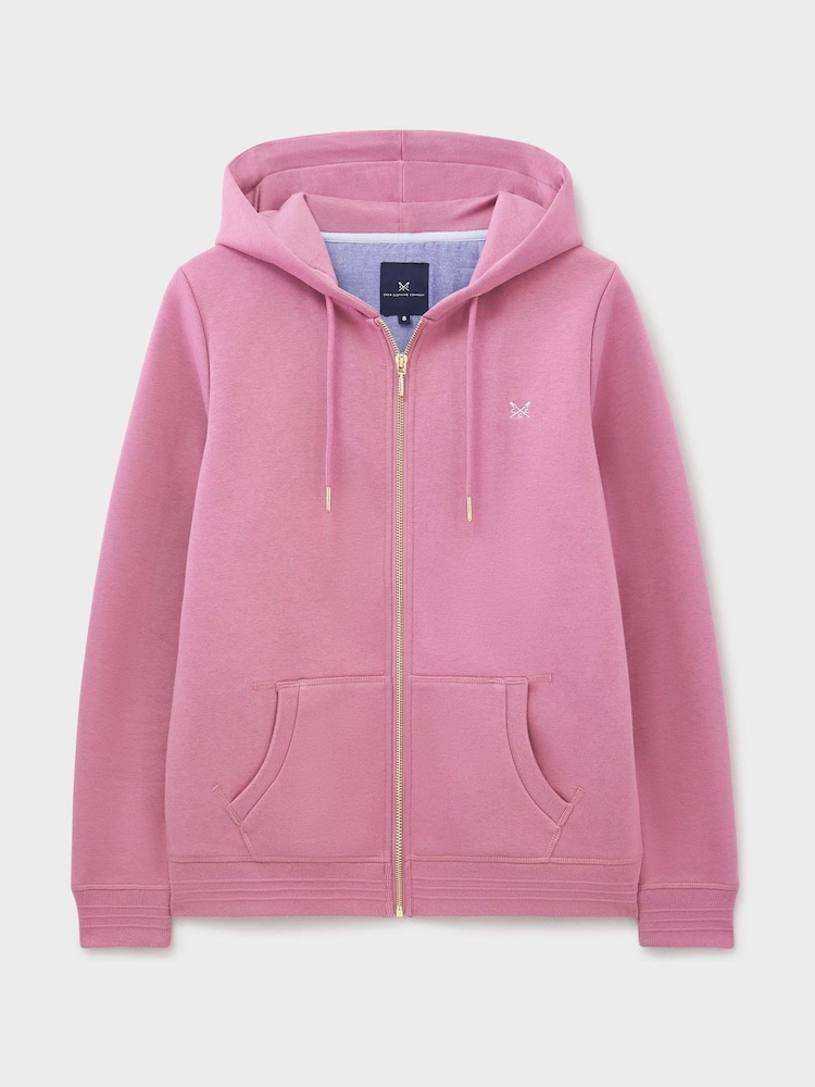 Crew Clothing Pink Heritage Zip Through Hoodie - Image 5 of 5