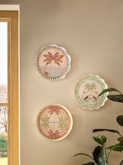 Set von 3 Tropical Print Keramik-Wandkunst-Teller - Bild 1 von 4