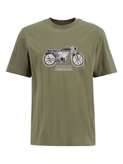 Barbour International Olive Green Piston Graphic T-Shirt - Image 6 of 6
