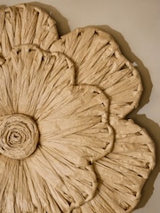 Set of 3 Woven Paper Flower Plaques Wall Art - 4 paveikslėlis iš 5