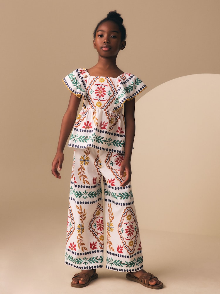 Multi Border Ruffle Blouse and Trousers Set (3-16yrs) - Image 2 of 8