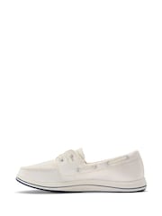 Clarks White Brinkley Edge Shoes - Image 2 of 6