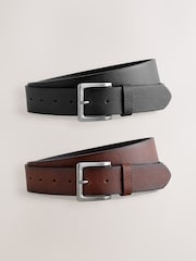 Black/Brown 2 Pack Of Casual Belts - Image 1 of 7