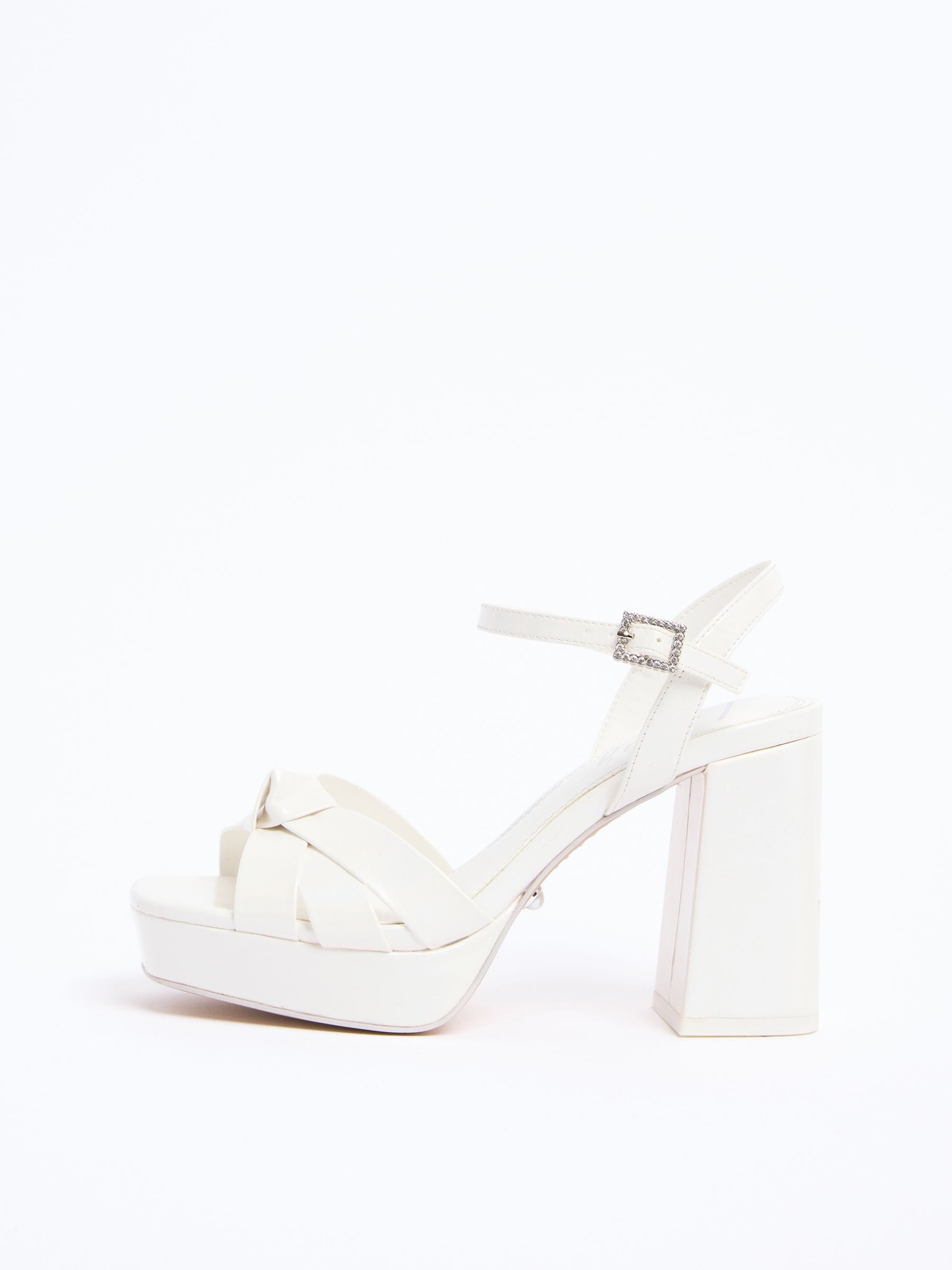 Buy Lipsy White Standard Fit Knot Block Platform Bridal Mid Heel