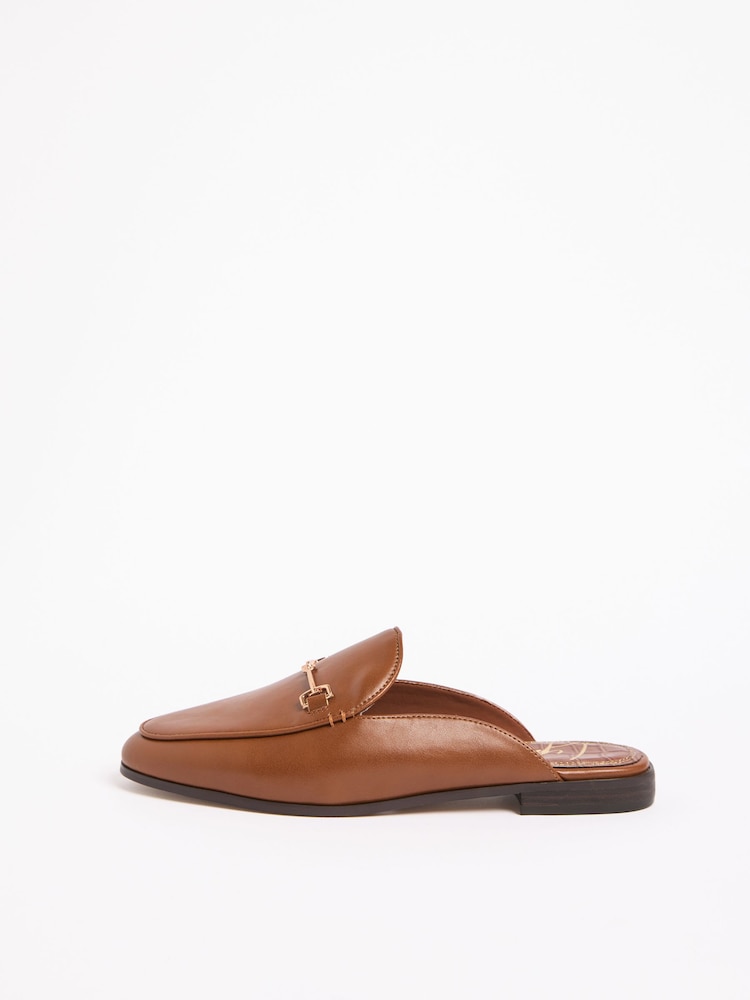 Lipsy Tan Brown Faux Leather Tan Snaffle Slip On Mule Work Loafers - Image 5 of 5