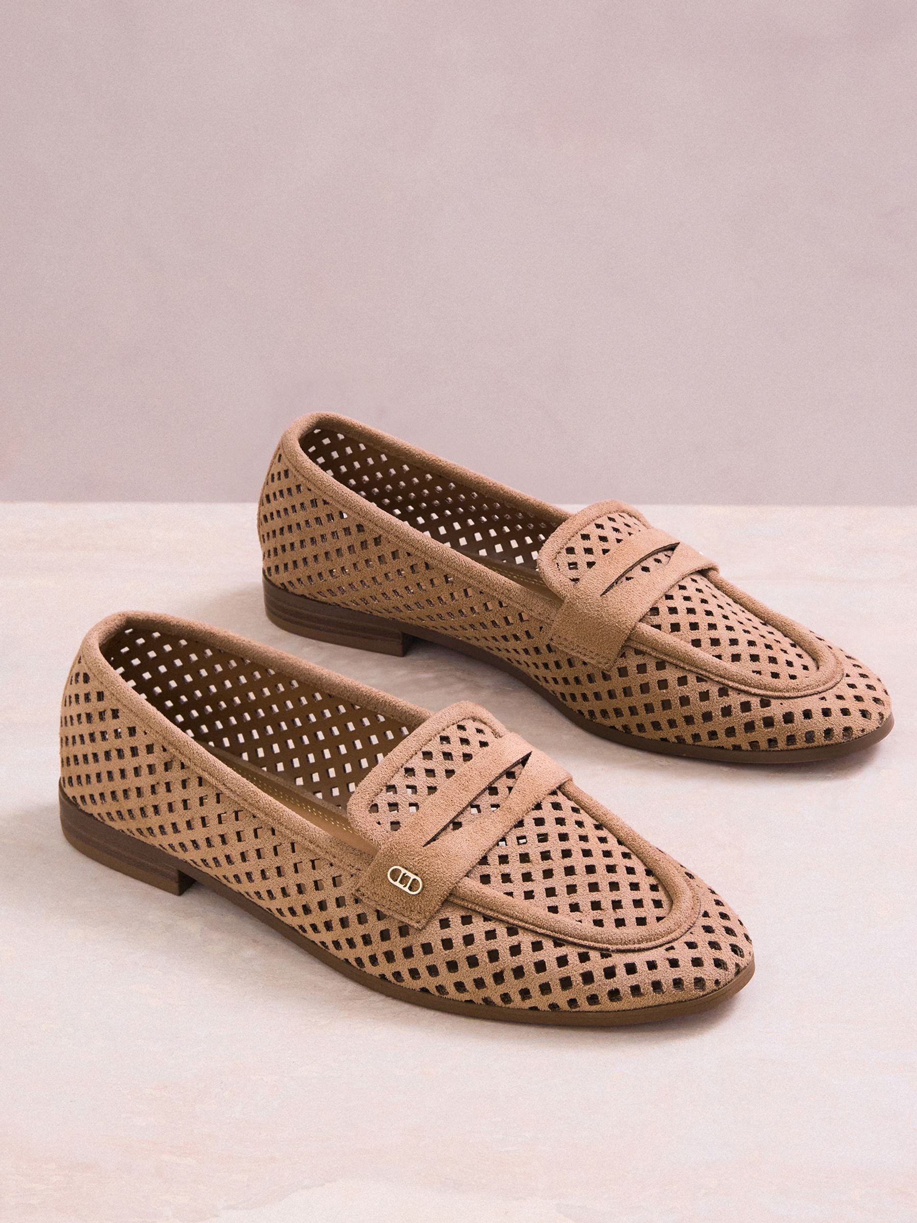 Buy Lipsy Camel Faux Suede Laser Cut Work Loafers from Next USA
