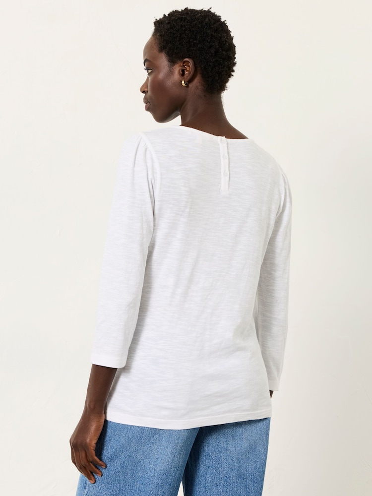 FatFace Ria White V Neck Broderie Top - Image 2 of 5 FatFace Ria White V Neck Broderie Top - Image 2 of 5