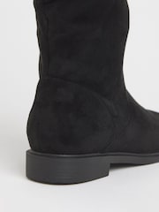 JD Williams Black Extra Wide Fit Knee High Ruched Boots In Standard Calf - Image 4 of 4