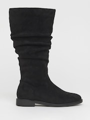 JD Williams Black Standard Fit Knee High Ruched Boots In Standard Calf - Image 2 of 4