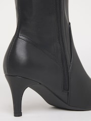 JD Williams Black Standard Fit Kitten Heel Knee High Sock Boots In Standard Calf - Image 4 of 4