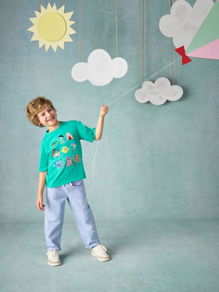 Joules Boys' Archie Green Applique Graphic T-Shirt - Image 2 of 7